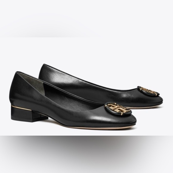 Tory Burch Shoes - Tory Burch Multi Logo Leather Block Heel Sandal